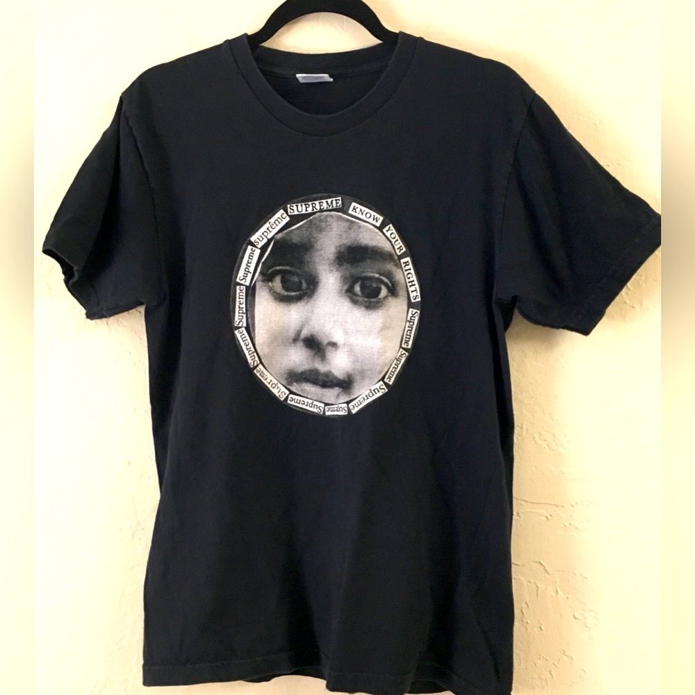 Supreme 100% Cotton Graphic Short Sleeve T-Shirt Medium Black